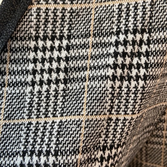 Max Studio Houndstooth Open Front Cardigan Two Front Pockets Black White Size L - Picture 5 of 12
